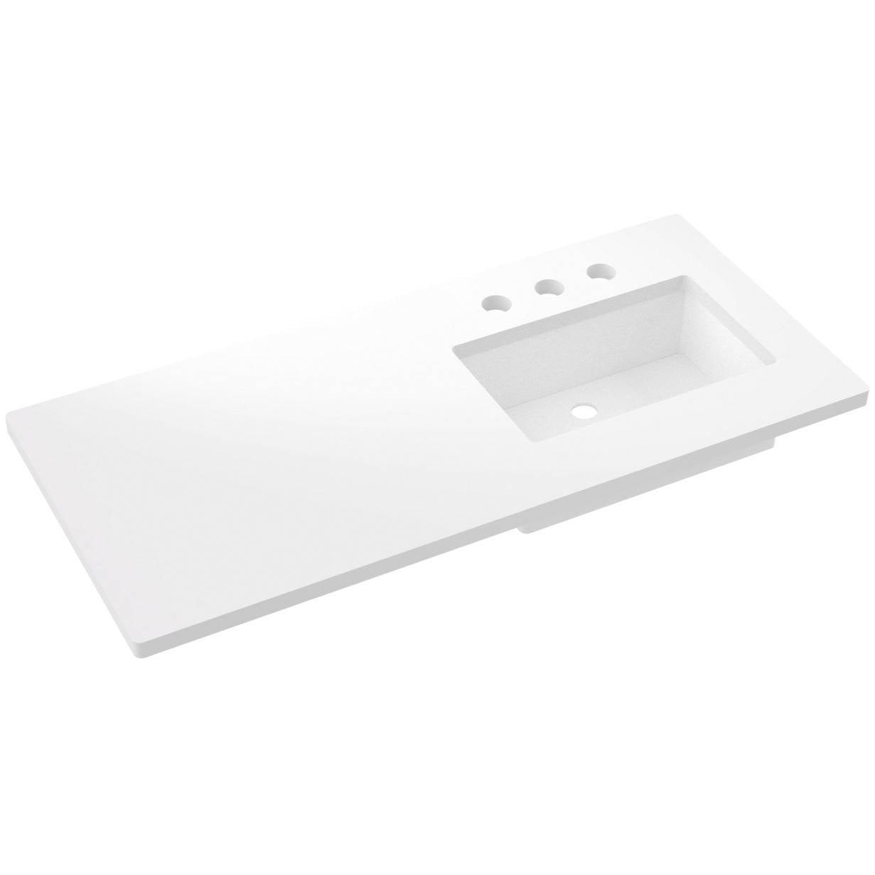 49" Silestone® Quartz Vanity Top Single Rectangle Offset Sink