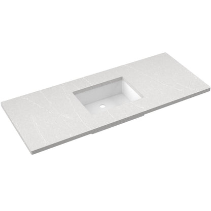55" Silestone® Quartz Vanity Top Single Rectangle Centered Sink