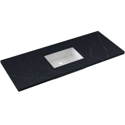 55" Silestone® Quartz Vanity Top Single Rectangle Centered Sink