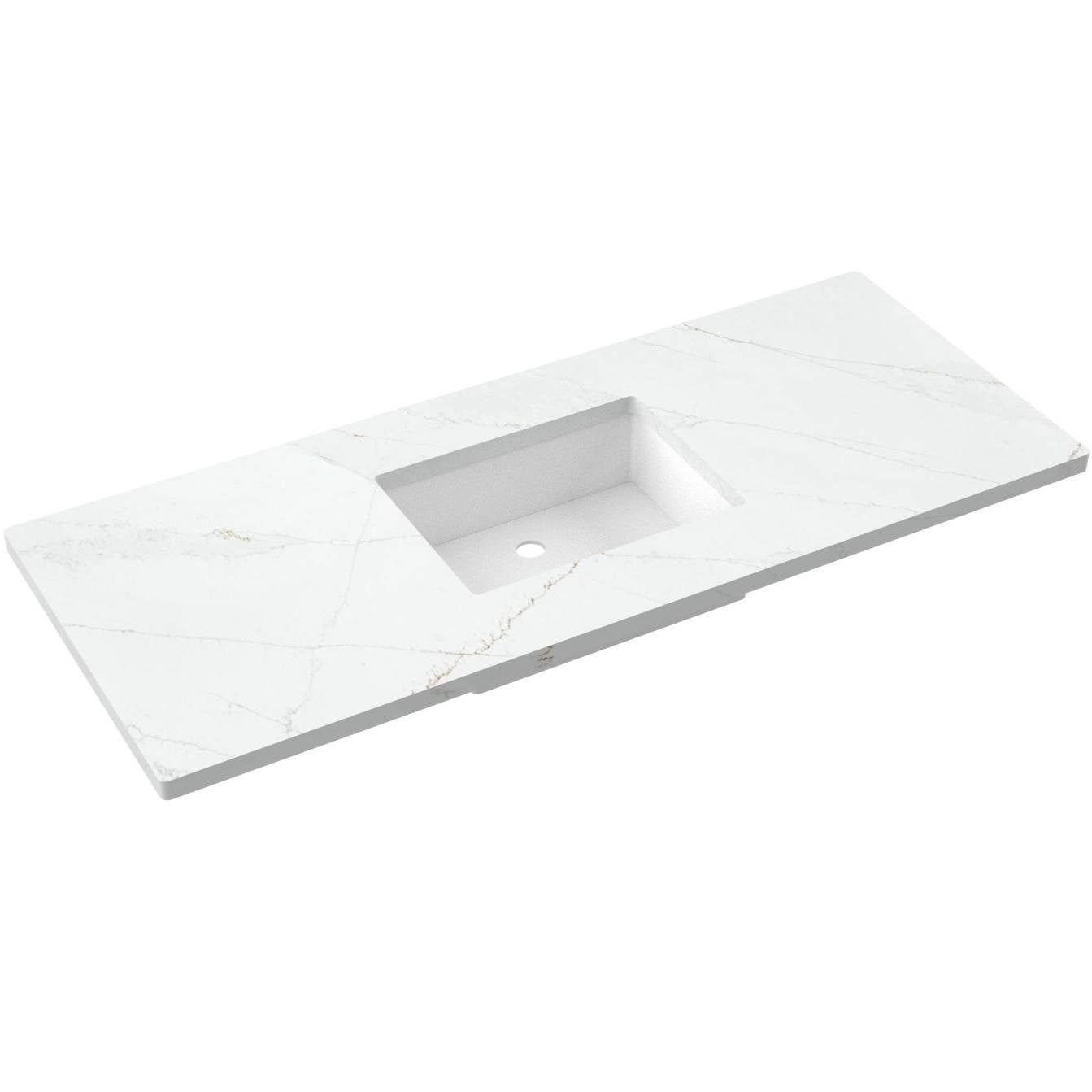 55" Silestone® Quartz Vanity Top Single Rectangle Centered Sink