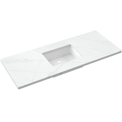 55" Silestone® Quartz Vanity Top Single Rectangle Centered Sink
