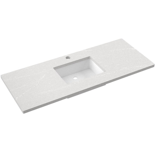 55" Silestone® Quartz Vanity Top Single Rectangle Centered Sink