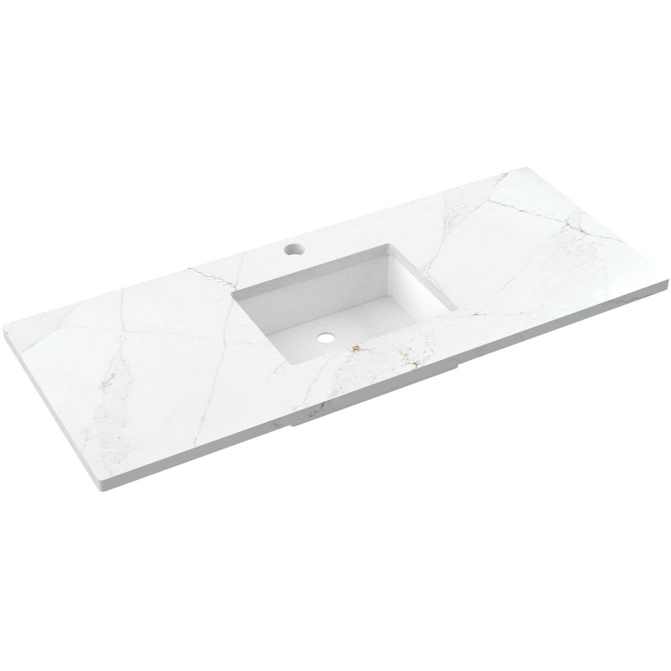 55" Silestone® Quartz Vanity Top Single Rectangle Centered Sink