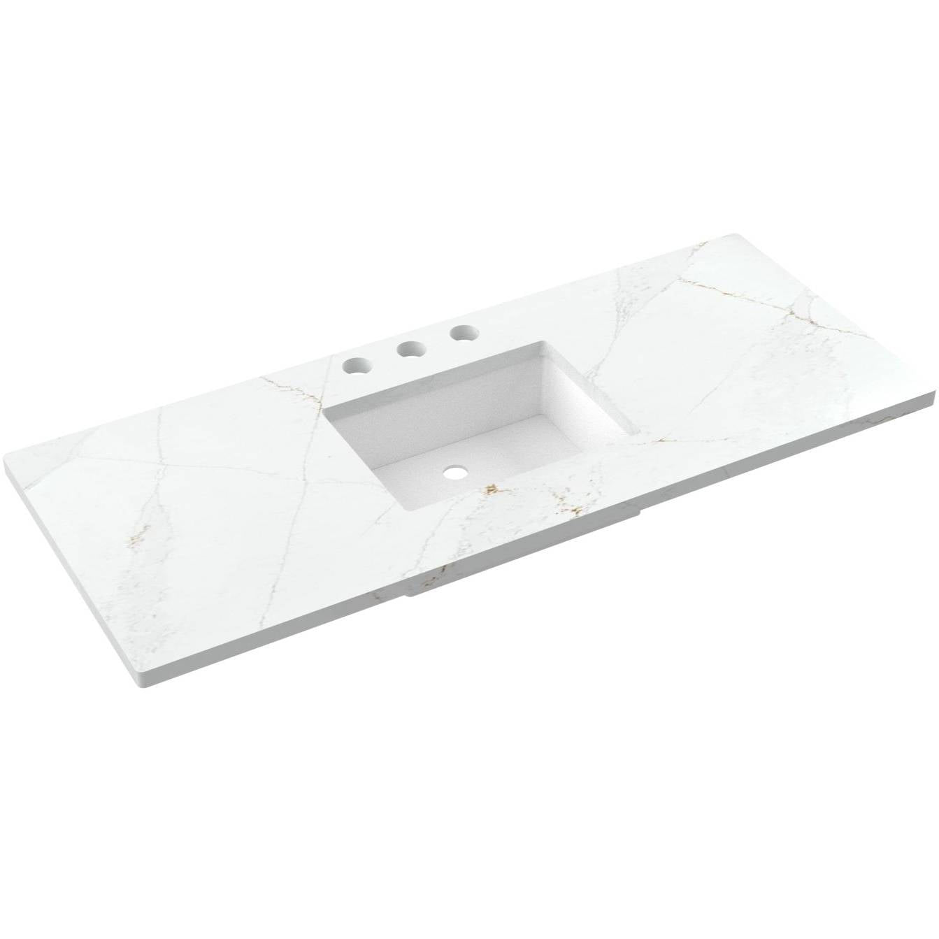 55" Silestone® Quartz Vanity Top Single Rectangle Centered Sink