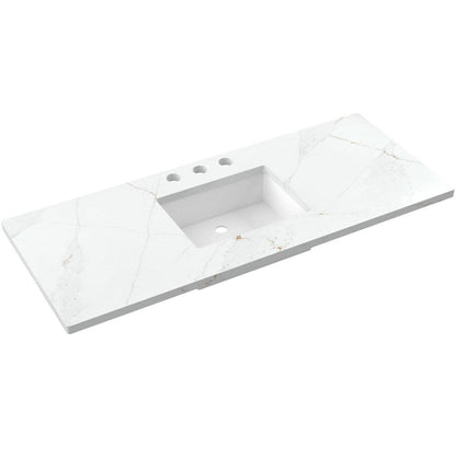 55" Silestone® Quartz Vanity Top Single Rectangle Centered Sink