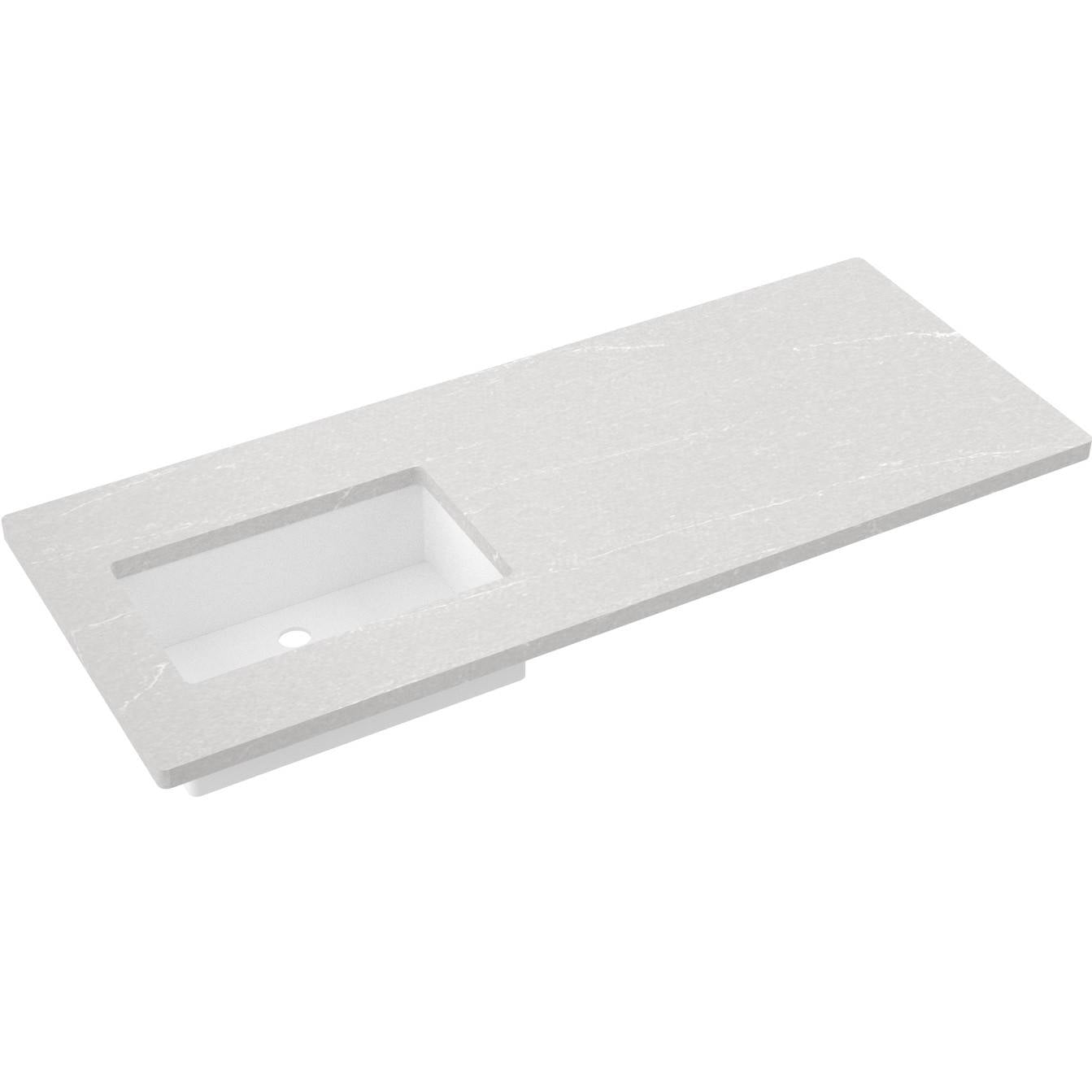 55" Silestone® Quartz Vanity Top Single Rectangle Offset Sink