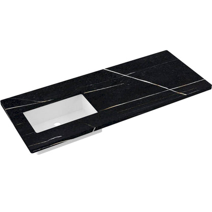 55" Silestone® Quartz Vanity Top Single Rectangle Offset Sink