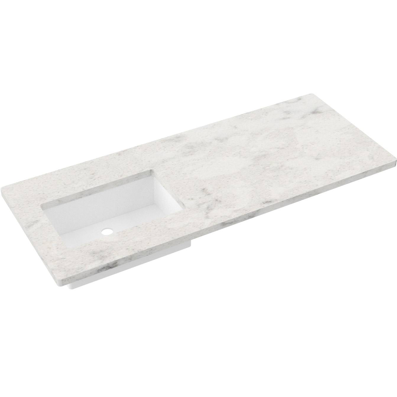 55" Silestone® Quartz Vanity Top Single Rectangle Offset Sink