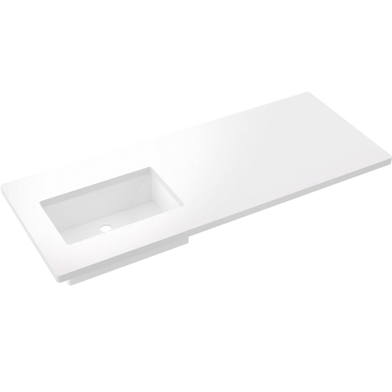 55" Silestone® Quartz Vanity Top Single Rectangle Offset Sink
