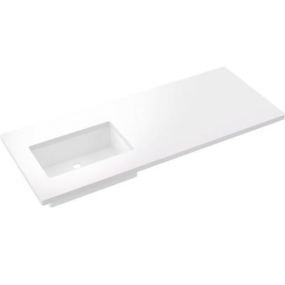 55" Silestone® Quartz Vanity Top Single Rectangle Offset Sink