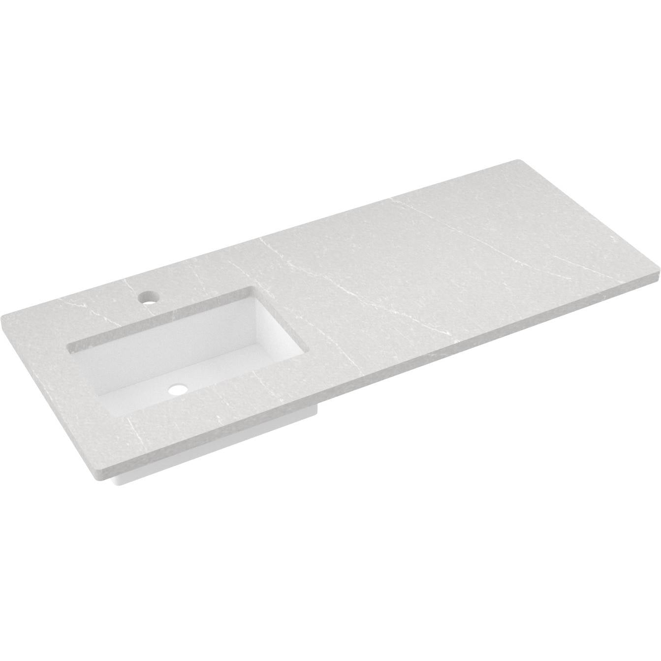 55" Silestone® Quartz Vanity Top Single Rectangle Offset Sink