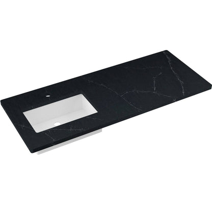 55" Silestone® Quartz Vanity Top Single Rectangle Offset Sink