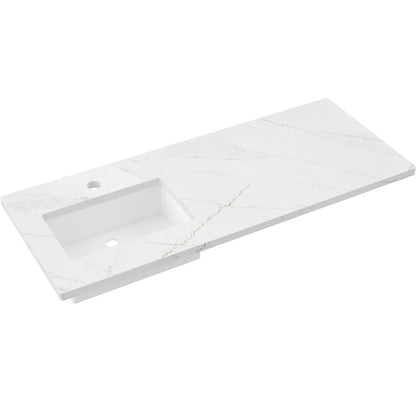 55" Silestone® Quartz Vanity Top Single Rectangle Offset Sink