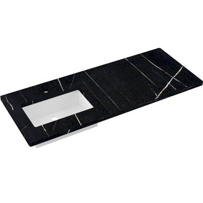 55" Silestone® Quartz Vanity Top Single Rectangle Offset Sink