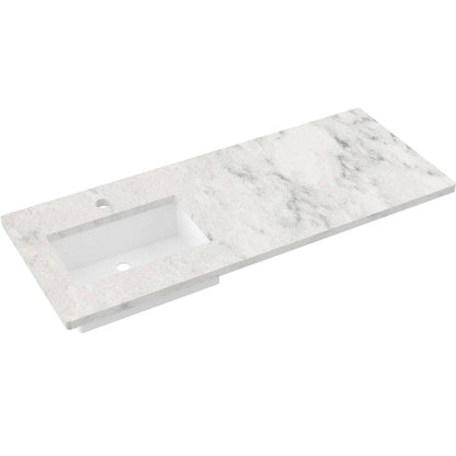 55" Silestone® Quartz Vanity Top Single Rectangle Offset Sink
