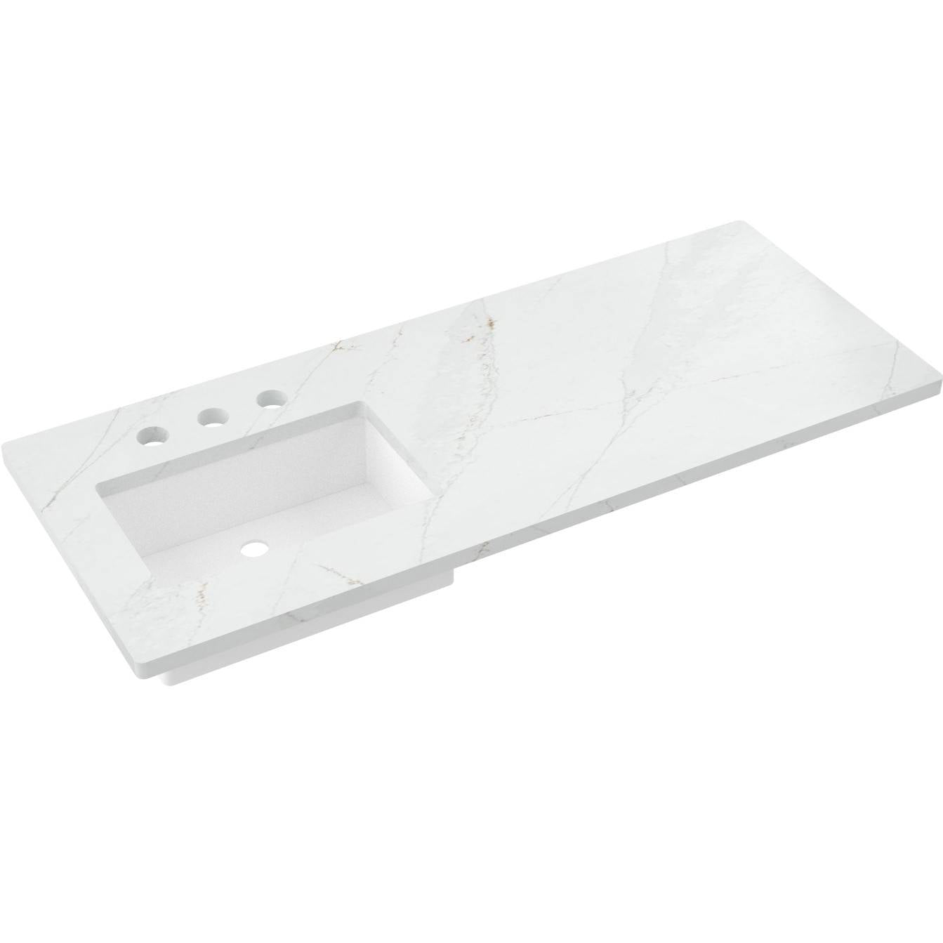 55" Silestone® Quartz Vanity Top Single Rectangle Offset Sink