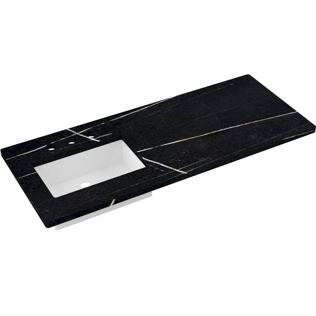 55" Silestone® Quartz Vanity Top Single Rectangle Offset Sink