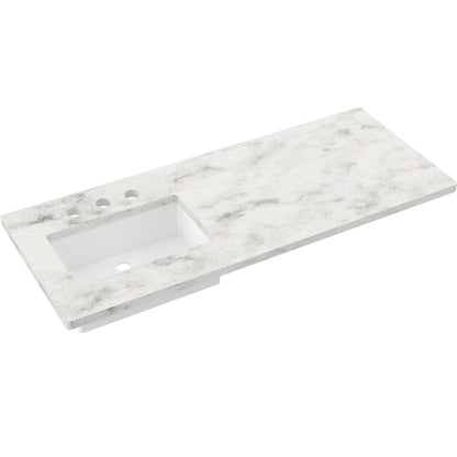 55" Silestone® Quartz Vanity Top Single Rectangle Offset Sink