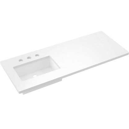 55" Silestone® Quartz Vanity Top Single Rectangle Offset Sink