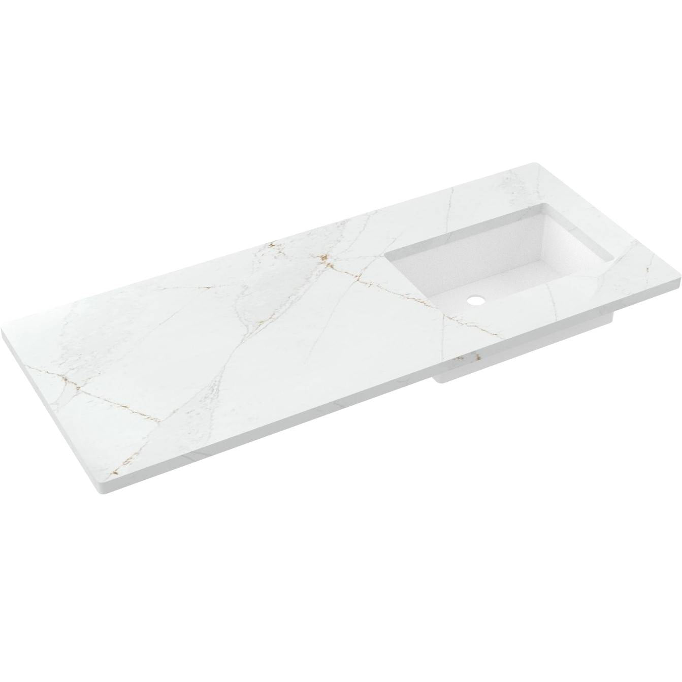 55" Silestone® Quartz Vanity Top Single Rectangle Offset Sink