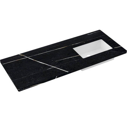 55" Silestone® Quartz Vanity Top Single Rectangle Offset Sink