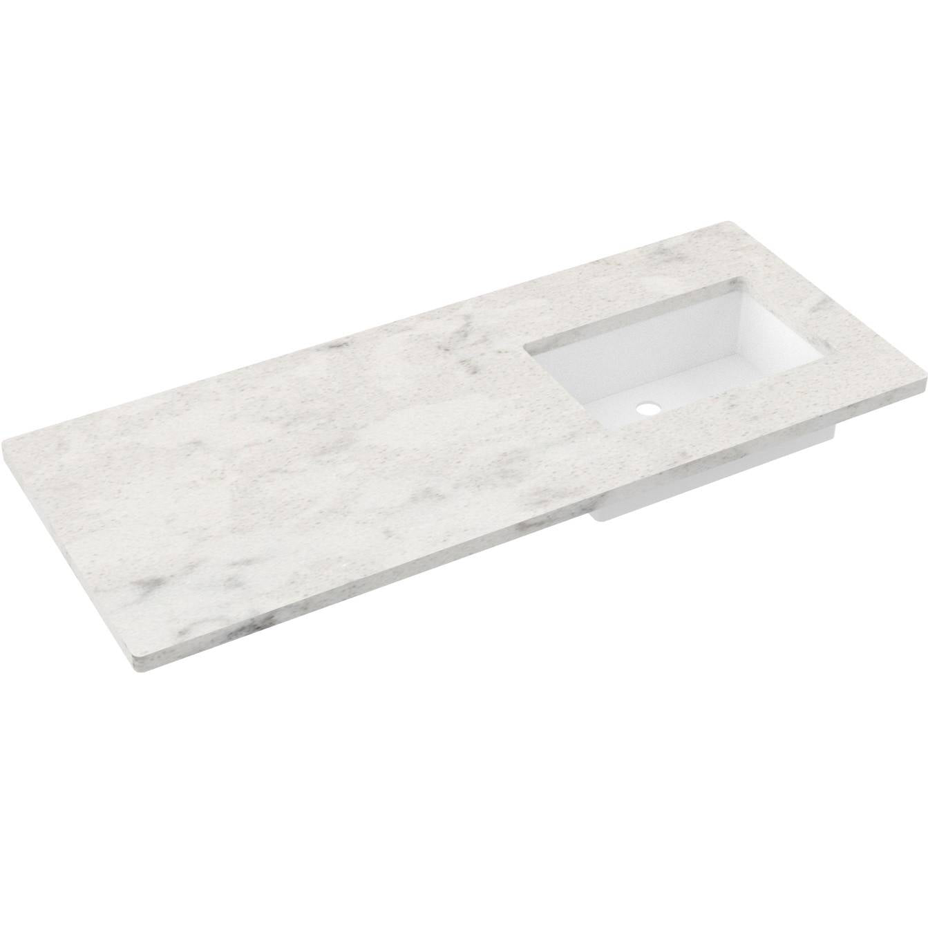 55" Silestone® Quartz Vanity Top Single Rectangle Offset Sink