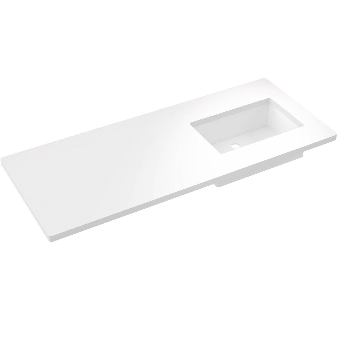 55" Silestone® Quartz Vanity Top Single Rectangle Offset Sink