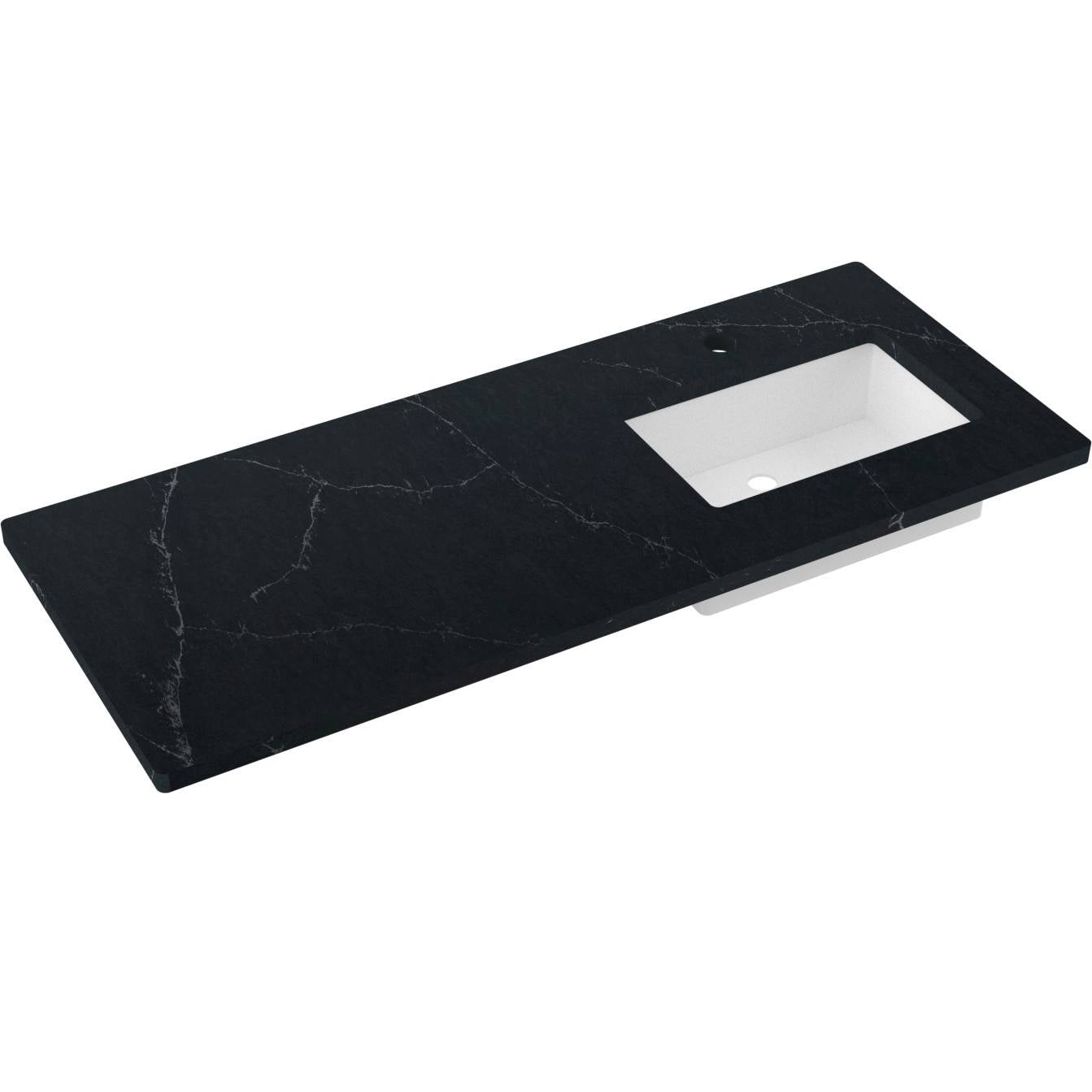 55" Silestone® Quartz Vanity Top Single Rectangle Offset Sink