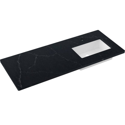 55" Silestone® Quartz Vanity Top Single Rectangle Offset Sink