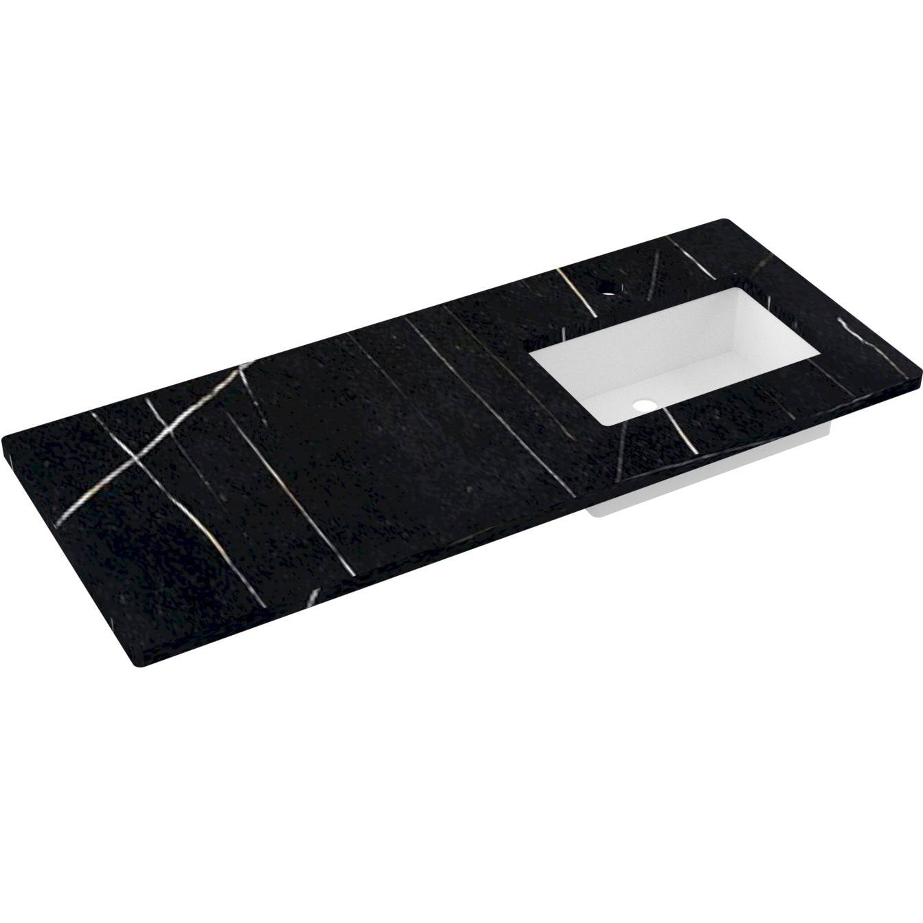 55" Silestone® Quartz Vanity Top Single Rectangle Offset Sink