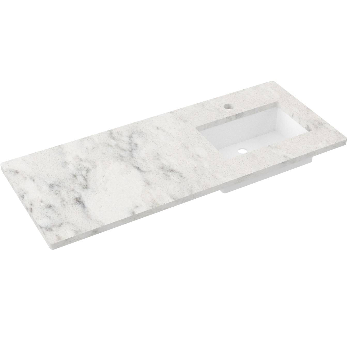 55" Silestone® Quartz Vanity Top Single Rectangle Offset Sink