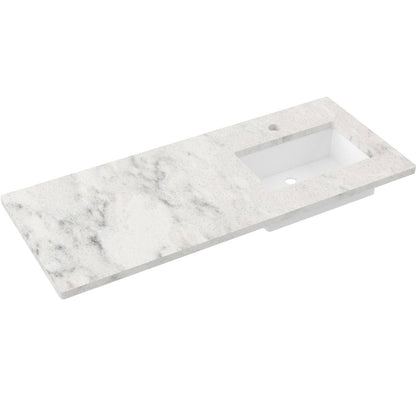 55" Silestone® Quartz Vanity Top Single Rectangle Offset Sink