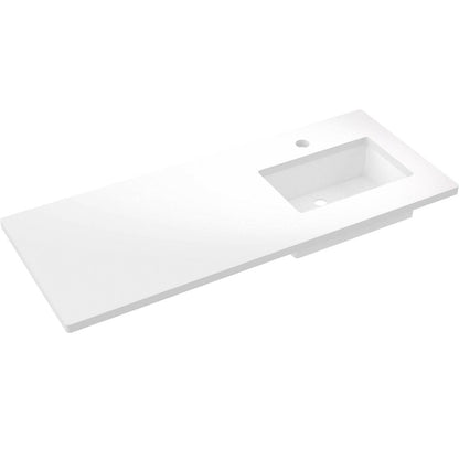 55" Silestone® Quartz Vanity Top Single Rectangle Offset Sink