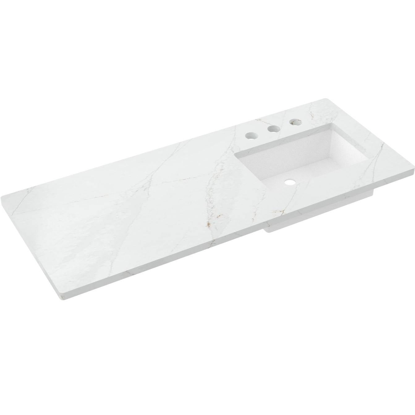 55" Silestone® Quartz Vanity Top Single Rectangle Offset Sink