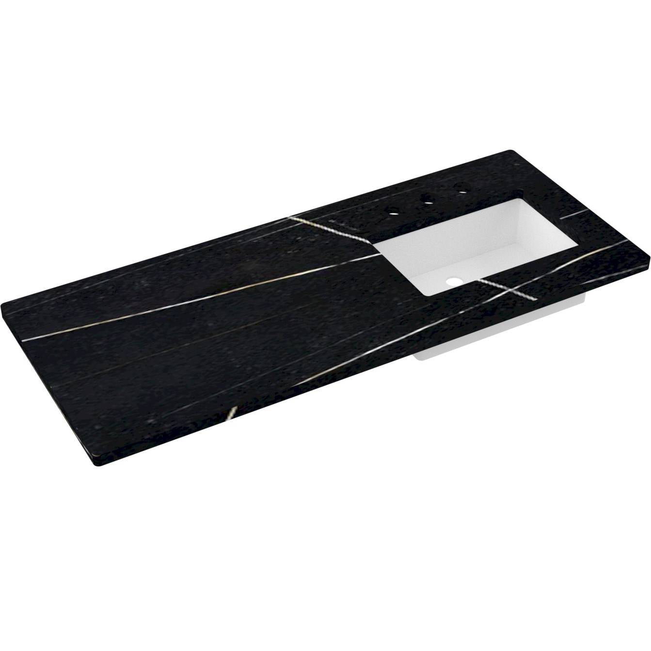 55" Silestone® Quartz Vanity Top Single Rectangle Offset Sink