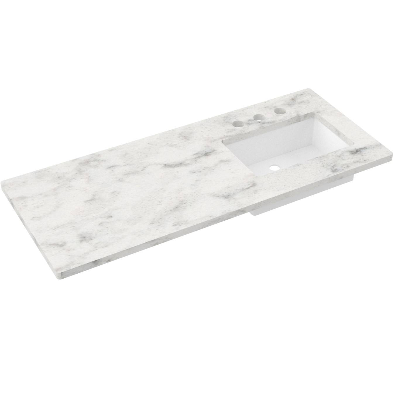 55" Silestone® Quartz Vanity Top Single Rectangle Offset Sink