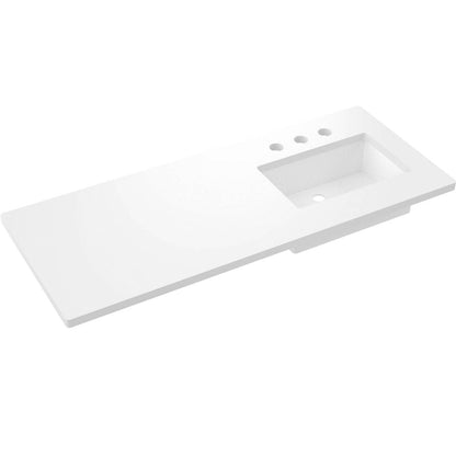 55" Silestone® Quartz Vanity Top Single Rectangle Offset Sink