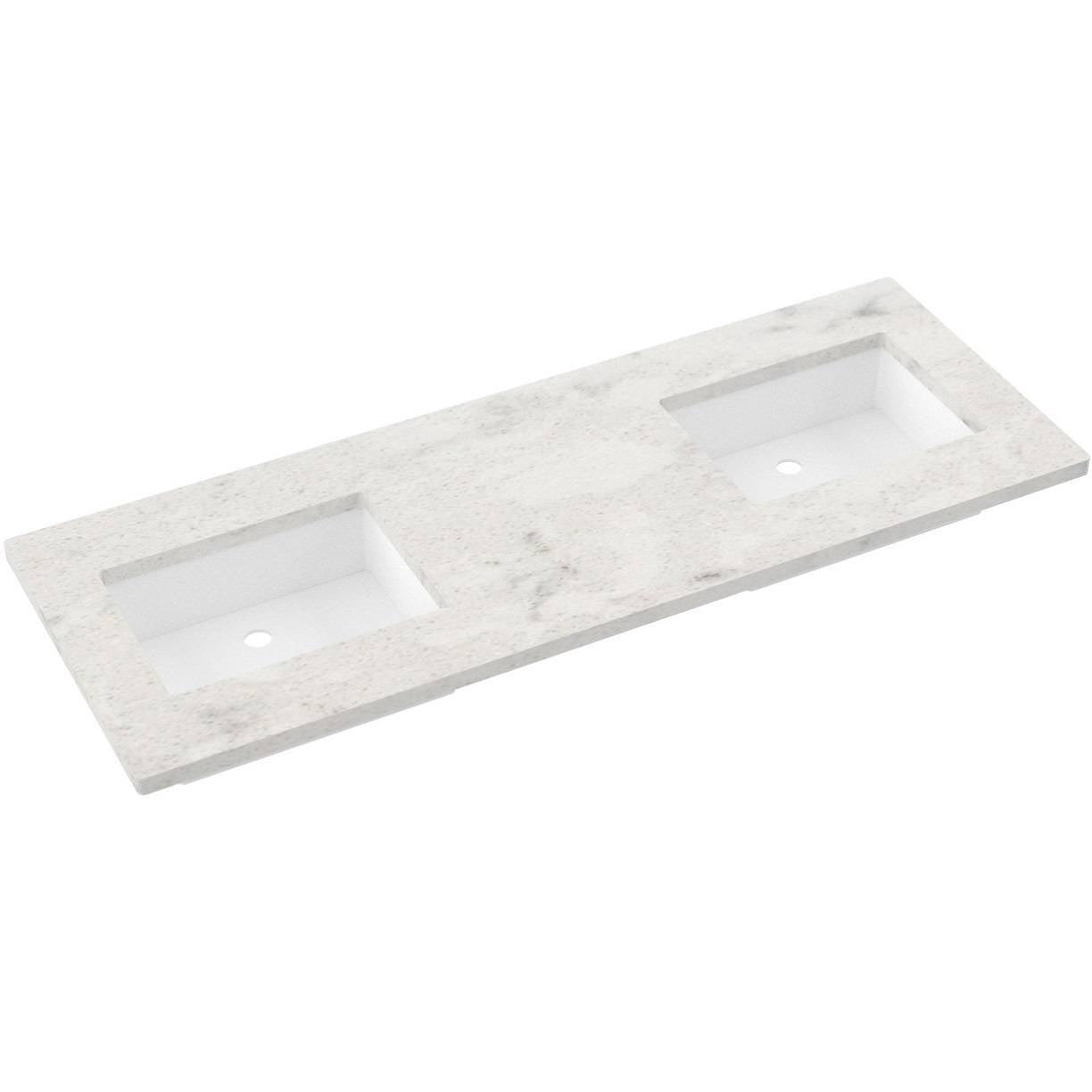 61" Silestone® Quartz Vanity Top Double Rectangle Centered Sink