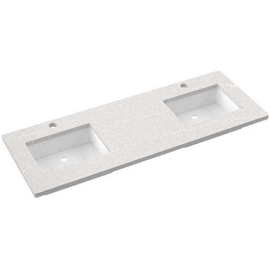 61" Silestone® Quartz Vanity Top Double Rectangle Centered Sink