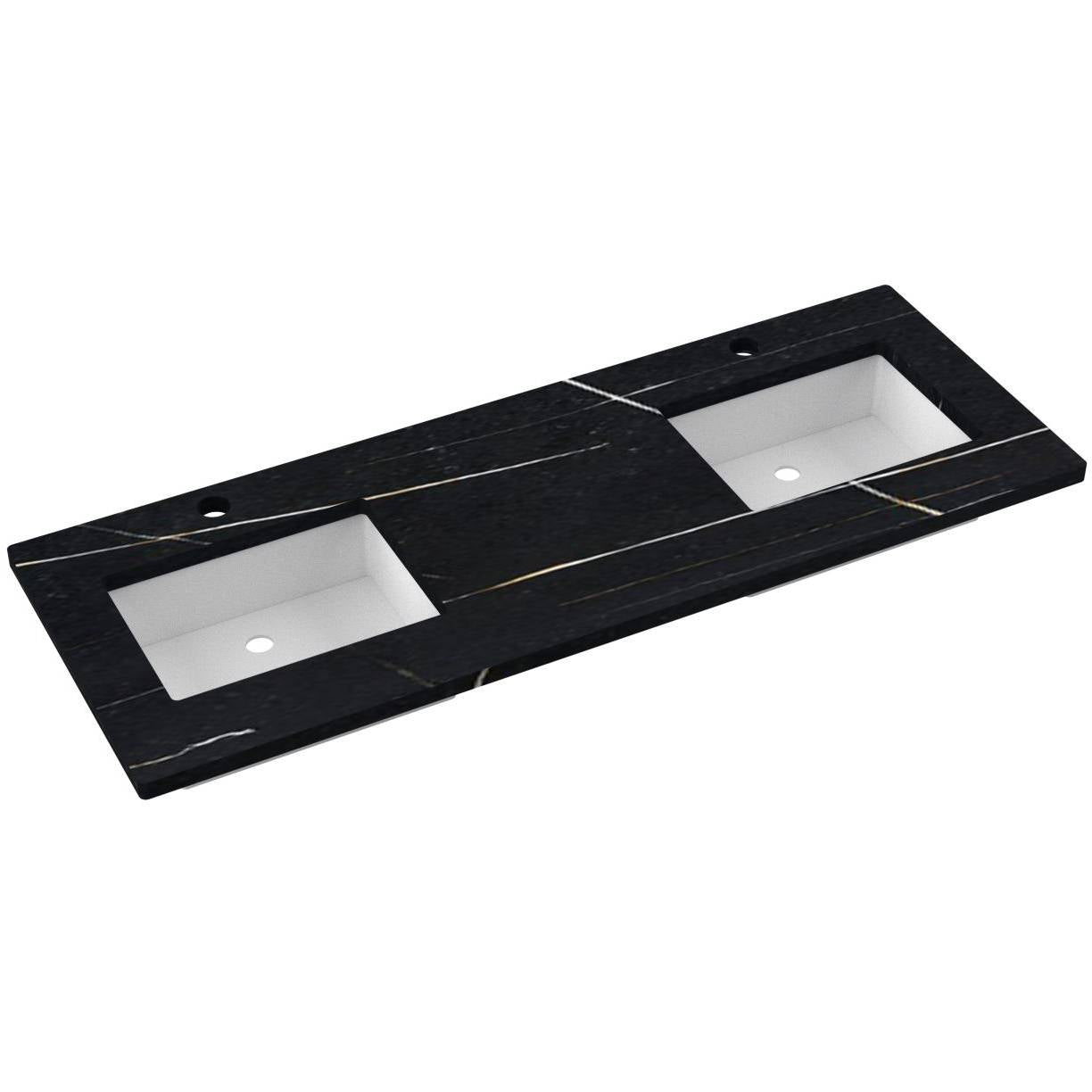 61" Silestone® Quartz Vanity Top Double Rectangle Centered Sink