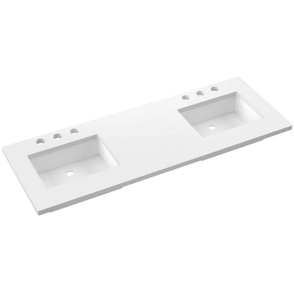 61" Silestone® Quartz Vanity Top Double Rectangle Centered Sink
