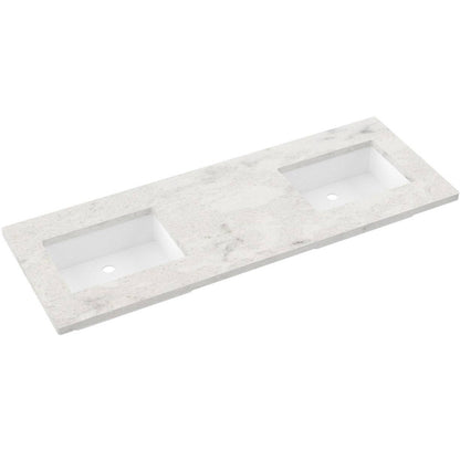 61" Silestone® Quartz Vanity Top Double Rectangle Offset Sink