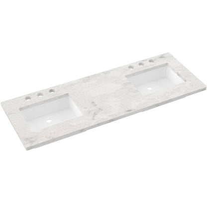 61" Silestone® Quartz Vanity Top Double Rectangle Offset Sink