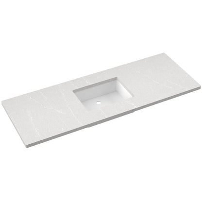 61" Silestone® Quartz Vanity Top Single Rectangle Centered Sink