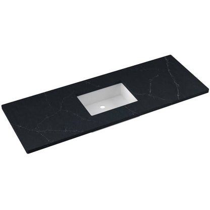 61" Silestone® Quartz Vanity Top Single Rectangle Centered Sink