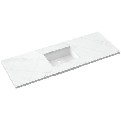 61" Silestone® Quartz Vanity Top Single Rectangle Centered Sink