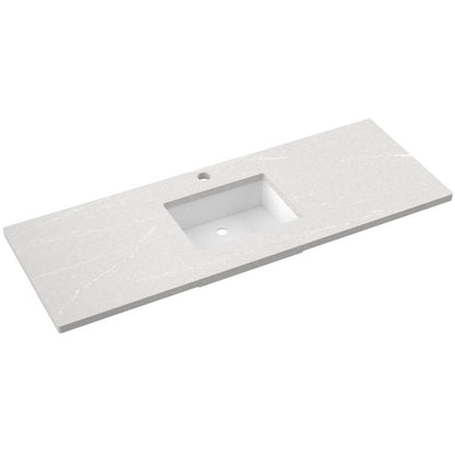 61" Silestone® Quartz Vanity Top Single Rectangle Centered Sink