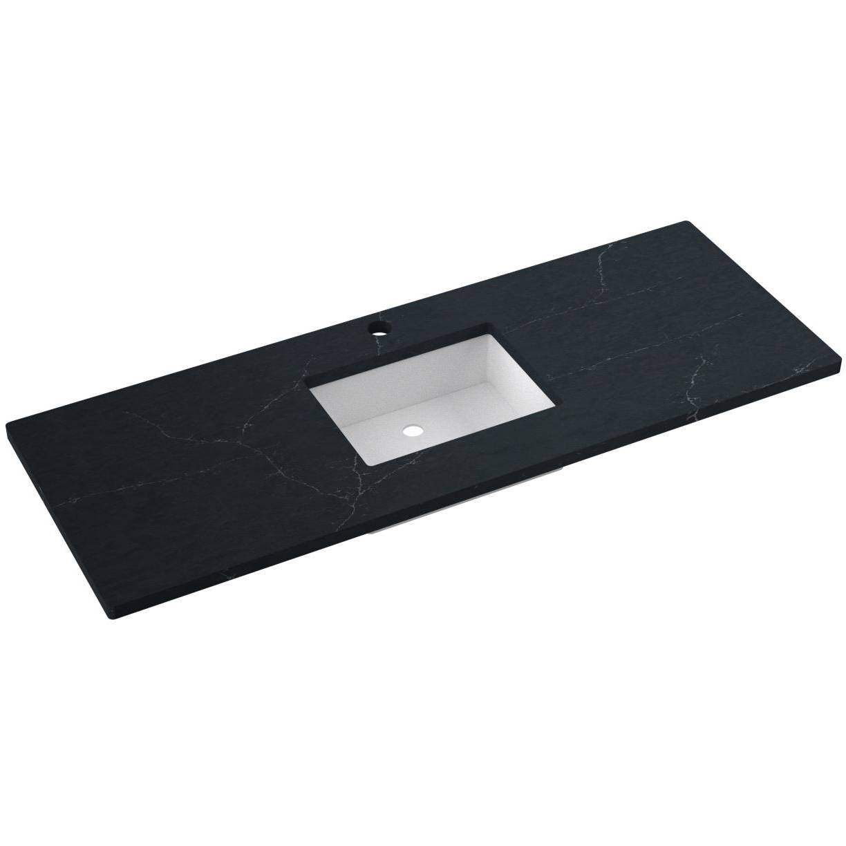 61" Silestone® Quartz Vanity Top Single Rectangle Centered Sink