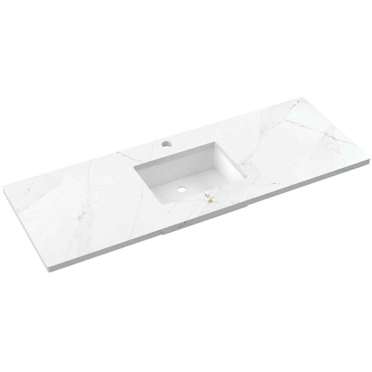 61" Silestone® Quartz Vanity Top Single Rectangle Centered Sink