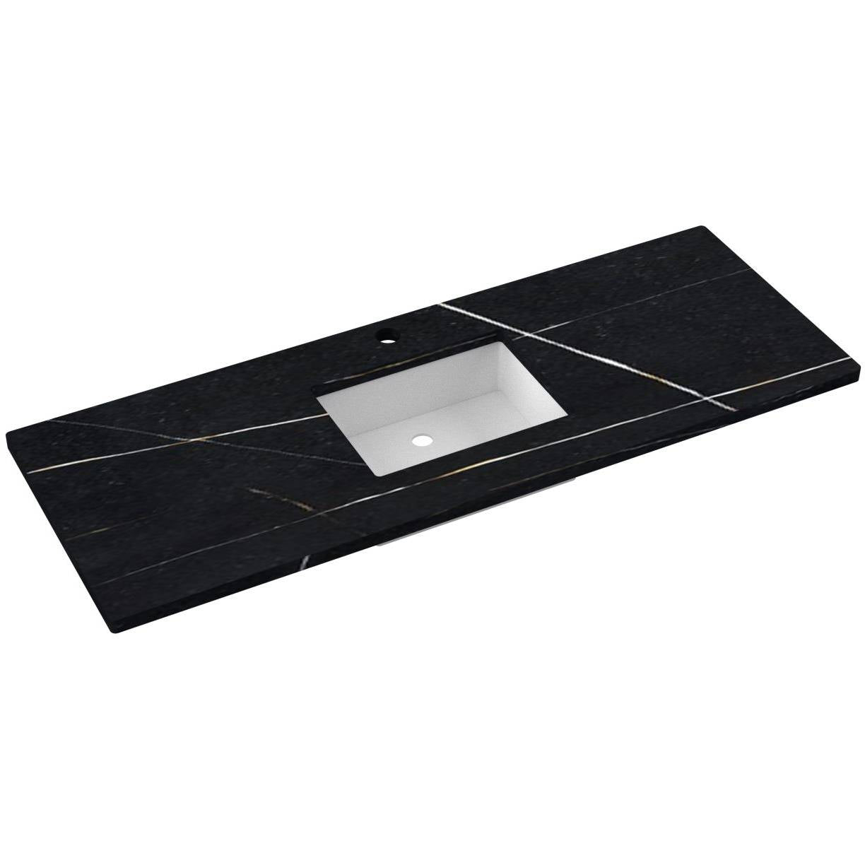 61" Silestone® Quartz Vanity Top Single Rectangle Centered Sink